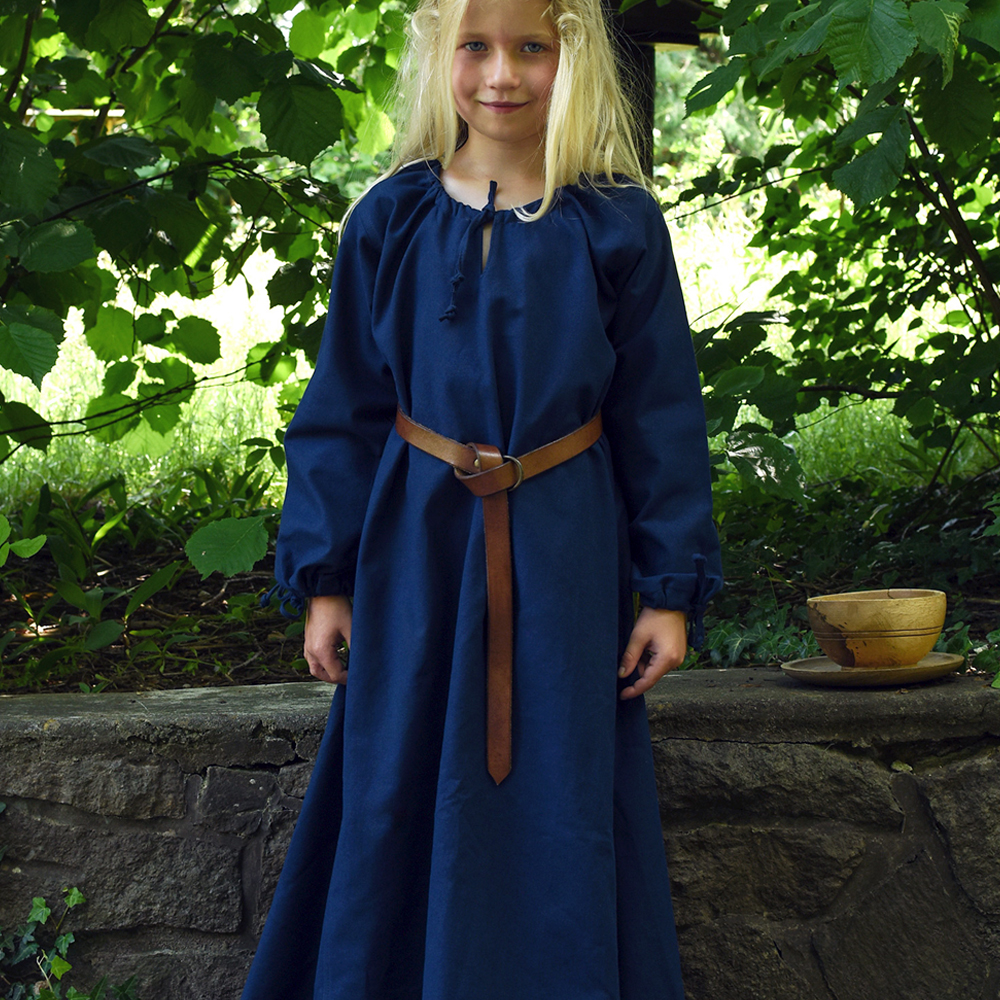 Kinder Mittelalterkleid Ana, blau in 164