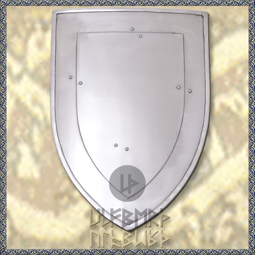 Wappenschild aus Stahl mit Innenpolster, frontal